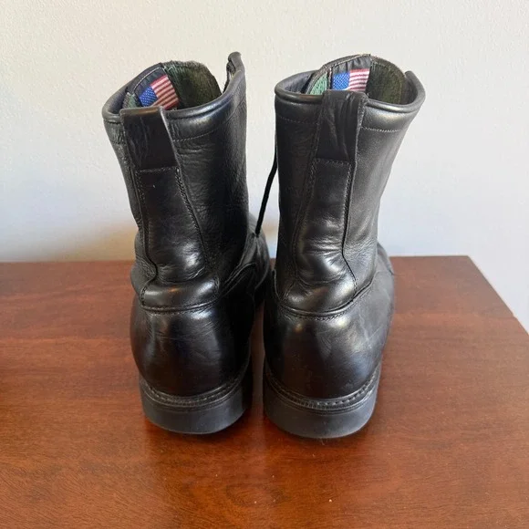 Justin Drennan 763 Men's Black Leather Work Boots | Size 12.5 - Picture 4 of 7